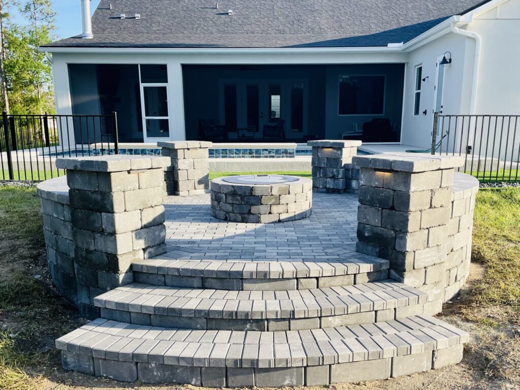 Experienced team from a Brick Paving Company in Cocoa installing a new driveway